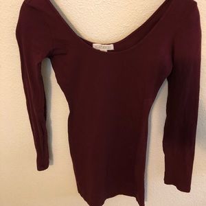 Burgundy long sleeve bodycon dress